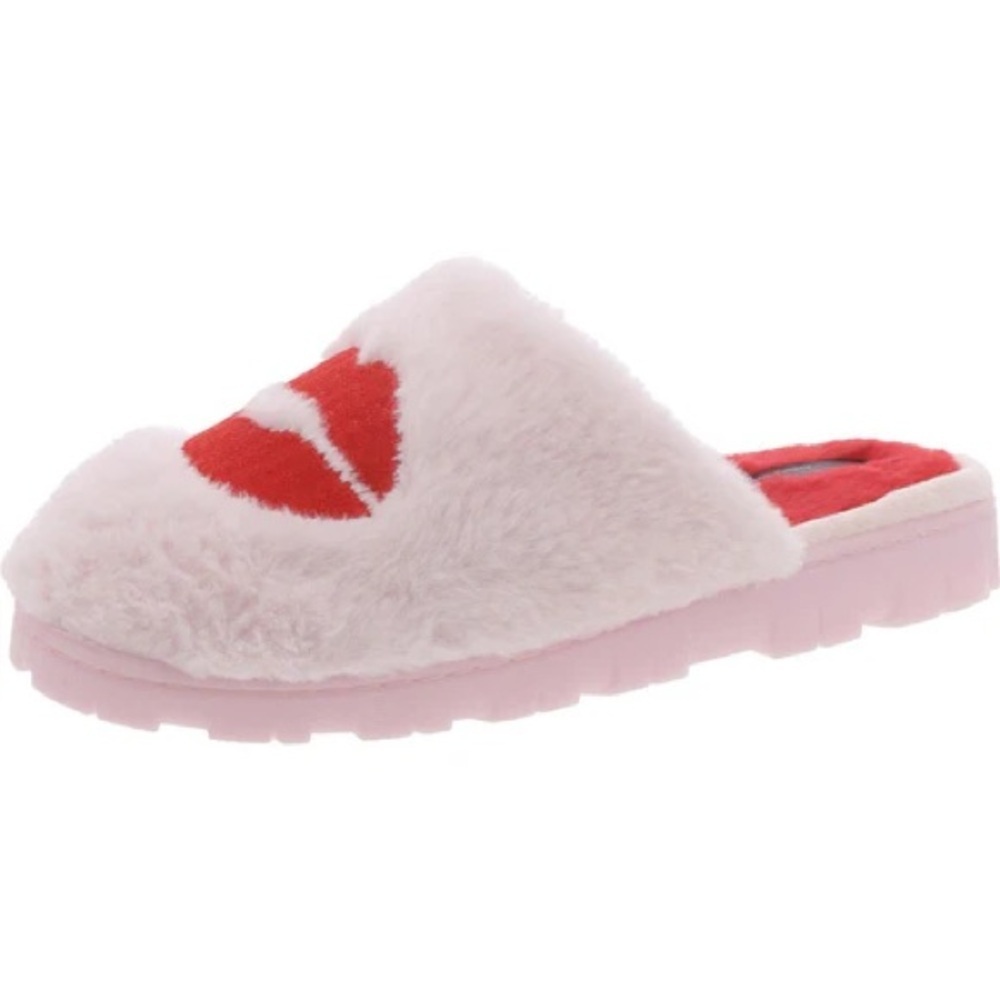 Women Pink Lips Slippers size 10/11 NWT